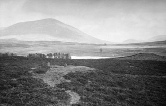 View from SSW: cairn at Loch Moraig, Glen Clune.