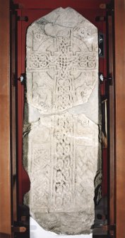 Face of cross-slab, on display at Pictavia.