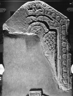 Detail of upper portion of cross-slab, on display at Pictavia.