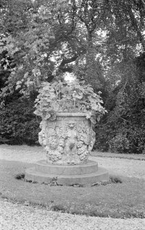 View of Italian basin, courtyard, Fyvie Castle.
