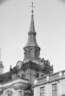 View of spire on Tolbooth Tower, Municipal Buildings, Castle Street, Aberdeen, from South East.