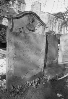 View of tombstone in the churchyard of St Nicholas West Church, Aberdeen.