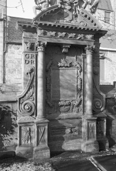 View of monument in the churchyard of St Nicholas West Church, Aberdeen.