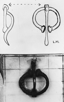 Keil Cave, penannular brooch.
Photograph and drawing.