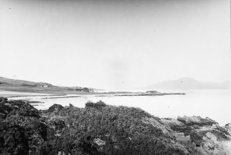 Excavation photograph : Ugadale point from dun at kildonan, with stack fort at eastern extremity.