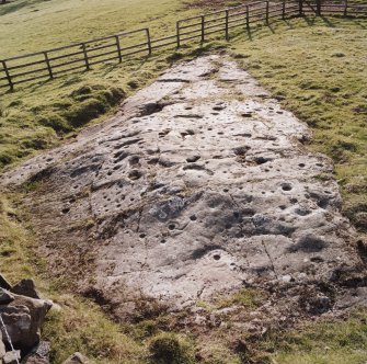 View of cup-and ring markings from E.