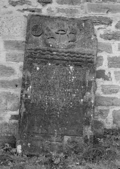 View of gravestone commemorating James Brown in the churchyard of Kilrenny Parish Church, Kilrenny.