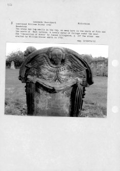 Notes and photographs relating to gravestones in Lasswade Churchyard, Edinburgh, Midlothian.