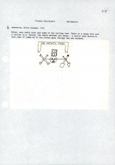 Photographs and research notes relating to graveyard monuments in Collace Churchyard, Perthshire.		