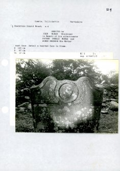 Photographs and research notes relating to graveyard monuments in Comrie, Tullichettle, Perthshire.		
