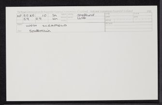 Unst, West Scrafield, HP50NE 10, Ordnance Survey index card, Recto