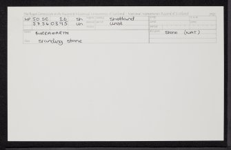 Unst, Burragarth, HP50SE 26, Ordnance Survey index card, Recto