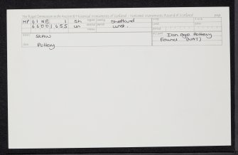 Unst, Skaw, HP61NE 1, Ordnance Survey index card, Recto