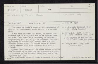 Unst, Crussa Field, Rounds Of Tivla, HP61SW 5, Ordnance Survey index card, page number 1, Recto