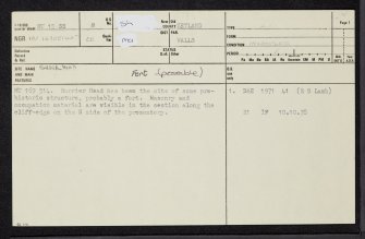 Burrier Head, HU15SE 8, Ordnance Survey index card, page number 1, Recto