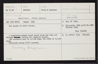 Papa Stour, Biggings, HU16SE 8, Ordnance Survey index card, Recto