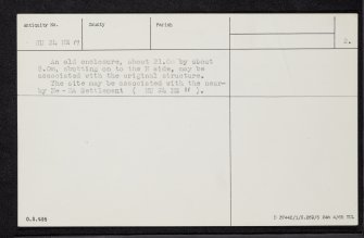 Pinhoulland, HU24NE 19, Ordnance Survey index card, page number 2, Verso