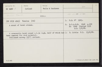 Houll, HU24NW 7, Ordnance Survey index card, Recto