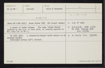 Breibister, HU24NW 9, Ordnance Survey index card, Recto