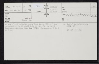 Walls, HU24NW 28, Ordnance Survey index card, page number 1, Recto