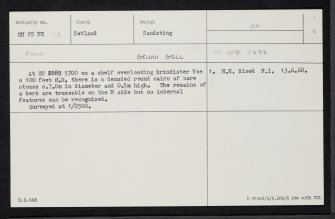 Gruni Gill, HU25NE 14, Ordnance Survey index card, Recto