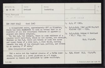 South Houllan, HU25NE 15, Ordnance Survey index card, page number 1, Recto