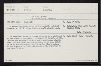 Vementry, Seggi Bight, HU25NE 26, Ordnance Survey index card, Recto