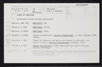 Scord Of Brouster, HU25SE 26, Ordnance Survey index card, Recto