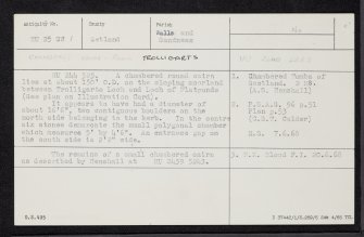 Trolligarts, HU25SW 1, Ordnance Survey index card, Recto