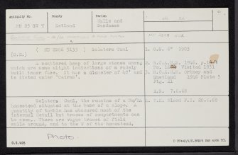 Sclater's Cuml, HU25SW 8, Ordnance Survey index card, Recto