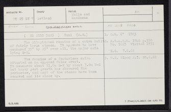 Stourbrough Hill, HU25SW 9, Ordnance Survey index card, Recto