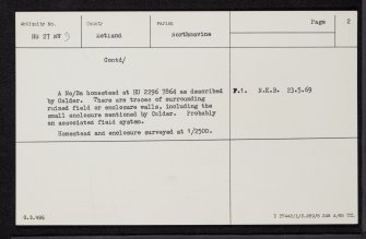 Blackwater, Esha Ness, HU27NW 9, Ordnance Survey index card, page number 2, Verso