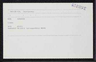 Sumburgh, HU31SE 25, Ordnance Survey index card, Recto