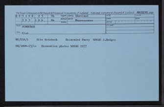 Sumburgh, HU31SE 25, Ordnance Survey index card, Recto
