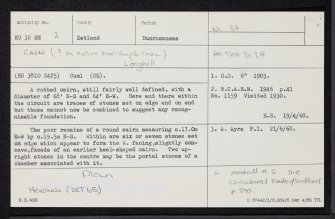 Longhill, HU32SE 2, Ordnance Survey index card, Recto