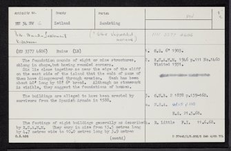 Kirk Holm, HU34NW 6, Ordnance Survey index card, page number 1, Recto