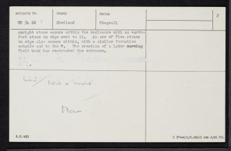 Loch Of Houlland, HU34SE 1, Ordnance Survey index card, page number 2, Verso