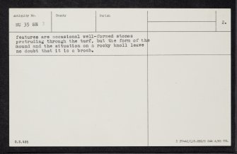 Heglibister, HU35SE 3, Ordnance Survey index card, page number 2, Verso