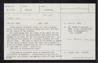 Turdale Water, HU35SW 1, Ordnance Survey index card, page number 1, Recto