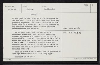 Fethaland, HU39SE 1, Ordnance Survey index card, page number 2, Verso