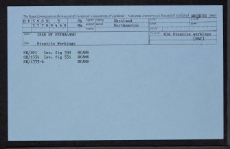 Fethaland, Isle Of Fethaland, HU39SE 5, Ordnance Survey index card, Recto