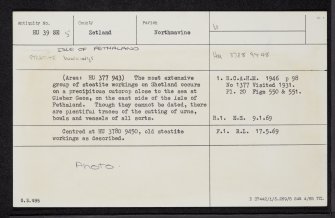 Fethaland, Isle Of Fethaland, HU39SE 5, Ordnance Survey index card, Recto