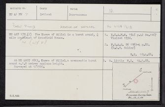 Knowe Of Willol, HU41NW 7, Ordnance Survey index card, Recto