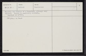 Lambhoga Head, HU41SW 1, Ordnance Survey index card, page number 2, Verso