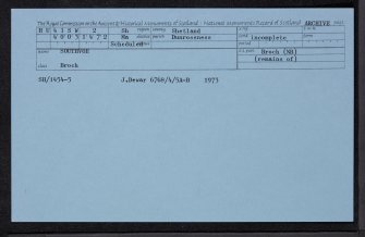 Southvoe, HU41SW 2, Ordnance Survey index card, Recto