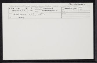 Grutness Voe, Jetty, HU41SW 9, Ordnance Survey index card, Recto
