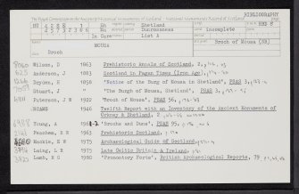 Mousa, Broch Of Mousa, HU42SE 1, Ordnance Survey index card, Recto