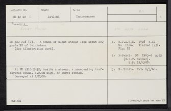 Swinister, HU42SW 2, Ordnance Survey index card, Recto