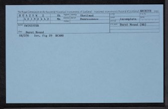 Swinister, HU42SW 2, Ordnance Survey index card, Recto