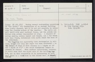 Trondra, The Cutts, HU43NW 4, Ordnance Survey index card, page number 1, Recto